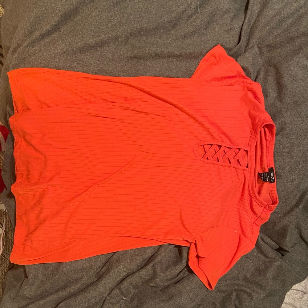 Rue21 shirt with criss cross cut out